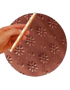 R01 -MINI ROULEAU A TEXTURER - 16 CM - FLEURS AVEC TIGES