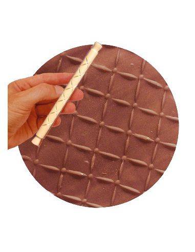 R13 -MINI ROULEAU A TEXTURER - 16 CM - LIGNES & POINTS