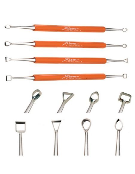 KIT DE 4 MIRETTES DOUBLE INOXIDABLE