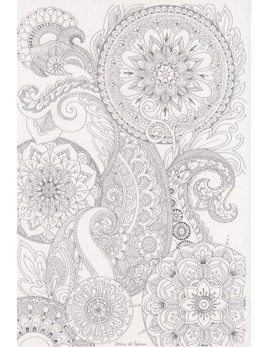 DECALCOMANIE CLAIR DE LUNE GRIS A4 - TL132