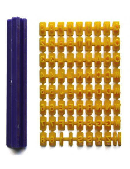 SET TAMPONS LETTRES ET CHIFFRES AVEC SUPPORT