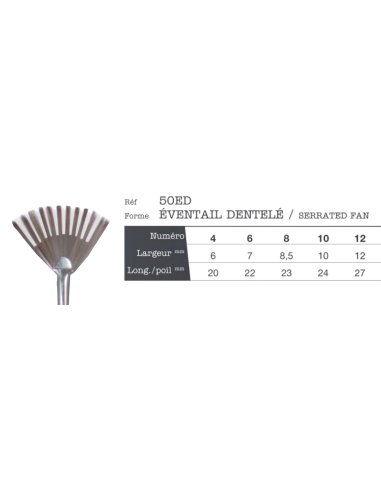 Pinceaux Léonard   créatif éventail dentelé 50ED
