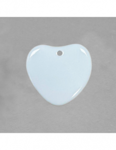Pendentif cœur en porcelaine blanche