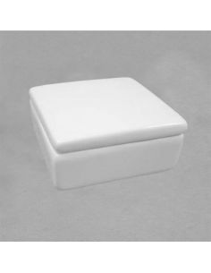 Boîte carrée PM en porcelaine blanche