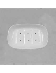 Porte savon rond en porcelaine blanche