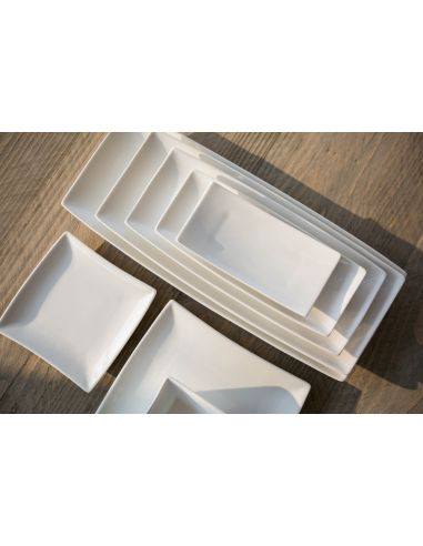 Plat à cake avant garde 30cm en porcelaine blanche