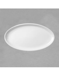 Plat ovale coupe 39 cm en porcelaine blanche