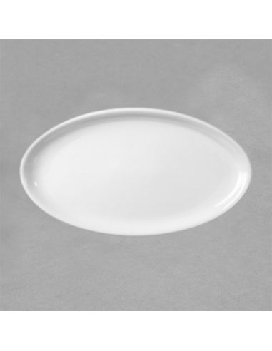 Plat ovale coupe 39 cm en porcelaine blanche