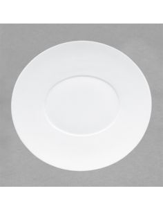 Assiette hommage 32cm ovale en porcelaine blanche de Limoges