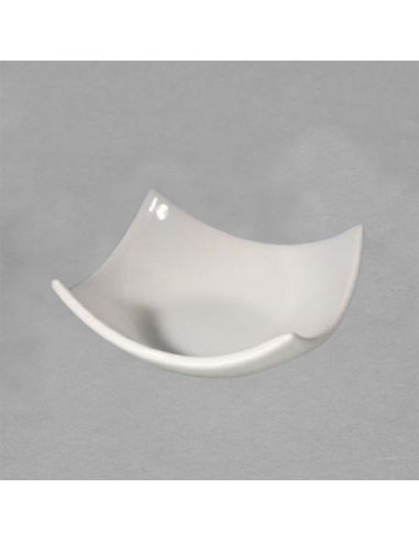 Coupelle en porcelaine blanche carrée aux coins...