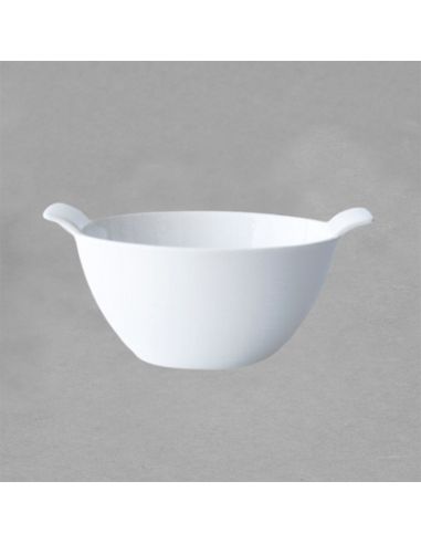 Bol à deux anses en porcelaine blanche