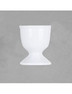 Coquetier sur pied en porcelaine blanche