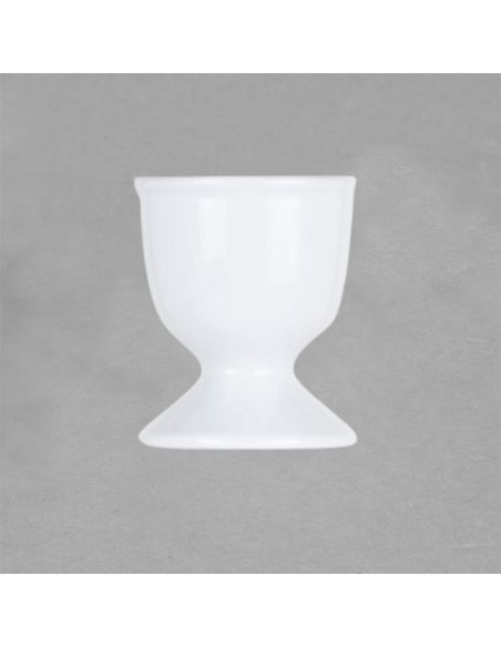 Coquetier sur pied en porcelaine blanche