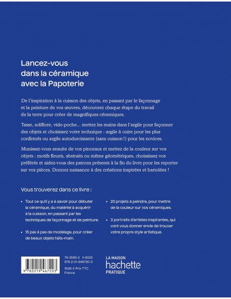 Livre "Je façonne et je peins mes objets en céramique" de La papoterie