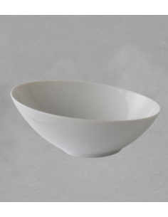 Saladier oblique 23 cm en porcelaine blanche
