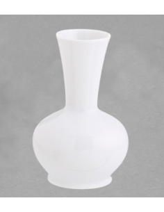 Vase soliflore boule haut en porcelaine blanche de Limoges