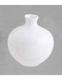 Soliflore boule en porcelaine blanche
