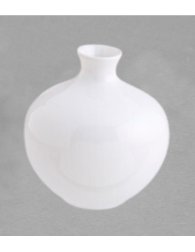 Soliflore boule en porcelaine blanche