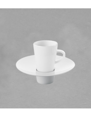 Soucoupe café Hommage en porcelaine blanche de...