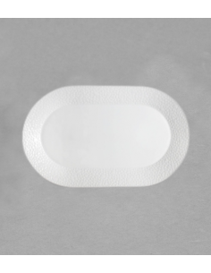 Plat ovale Mosaic 32 cm en porcelaine blanche