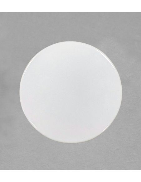 Plaque ronde non percée en porcelaine blanche
