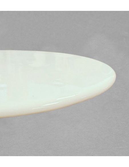 Plaque ronde non percée en porcelaine blanche
