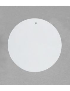 Plaque ronde percée en porcelaine blanche