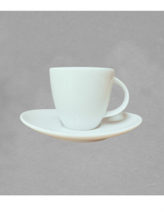 Tasse à moka avec soucoupe Loos en porcelaine blanche