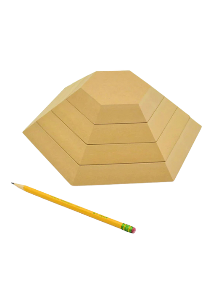 Pack de 4 moules hexagonales en bois OG I GR POTTERY FORMS