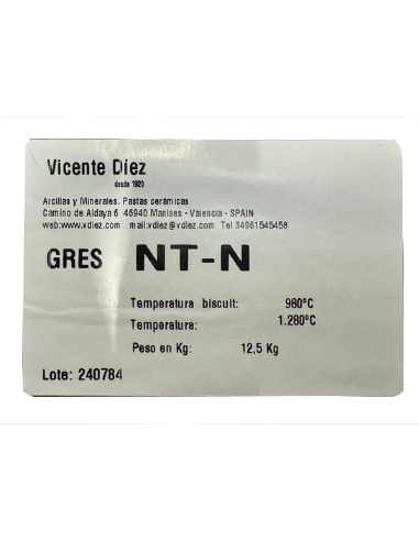 Grès noir à chamotte impalpable NT-N I VICENTE...