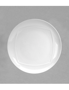 Assiette plate Spazio en porcelaine blanche