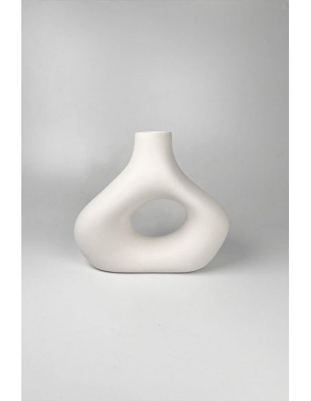 Vase asymétrique | Biscuit de faïence