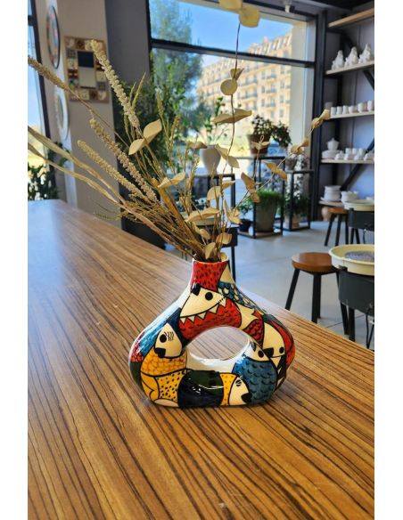 Vase asymétrique | Biscuit de faïence