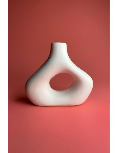 Vase asymétrique | Biscuit de faïence