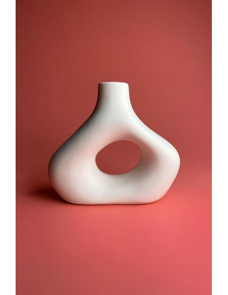 Vase asymétrique | Biscuit de faïence