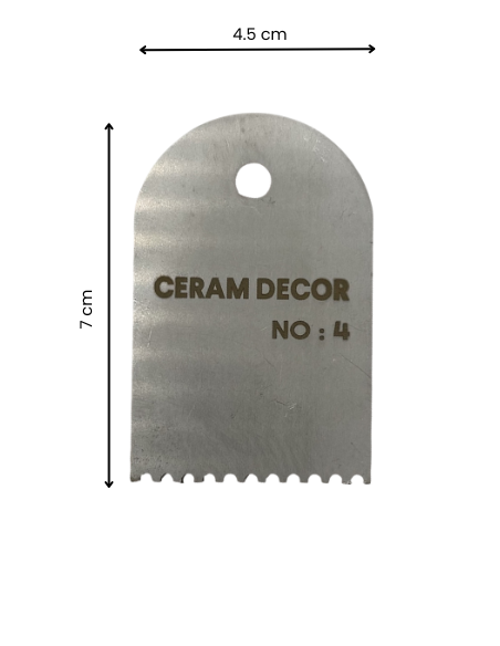 Estèque rigide en acier inox n°4 - 7 x 4.5 cm