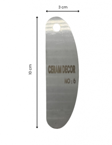 Estèque rigide en acier inox n°6 - 10 x 3 cm