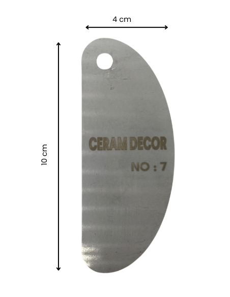 Estèque rigide en acier inox n°7 - 10 x 4 cm