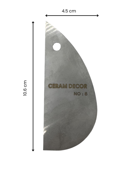 Estèque rigide en acier inox n°8 - 11 x 4.5 cm