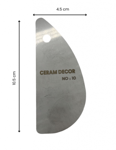 Estèque rigide en acier inox n°10 - 10.5 x 4.5 cm