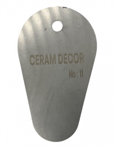 Estèque rigide en acier inox n°11 - 8.5 x 5 cm