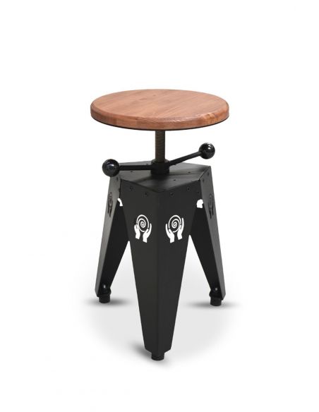 Tabouret en métal ajouré avec pied BLEUS