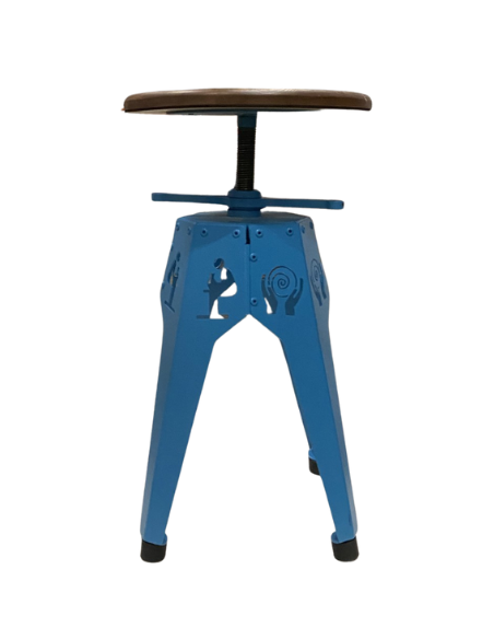 Tabouret en métal ajouré avec pied BLEUS