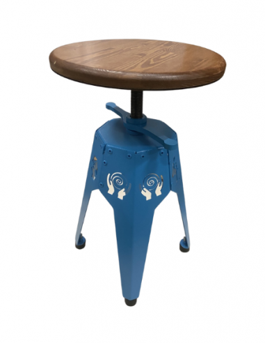 Tabouret en métal ajouré avec pied BLEUS