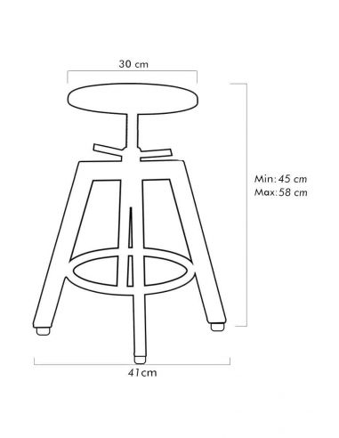 Tabouret en métal avec pied BLEUS