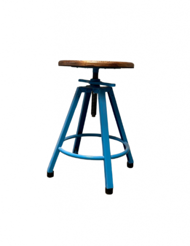 Tabouret en métal avec pied BLEUS