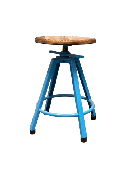 Tabouret en métal avec pied BLEUS