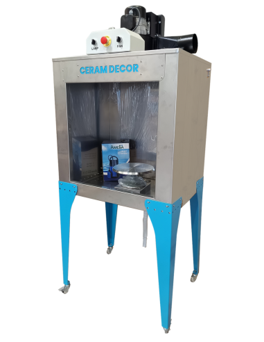 Cabine d'émaillage à rideau d'eau en inox