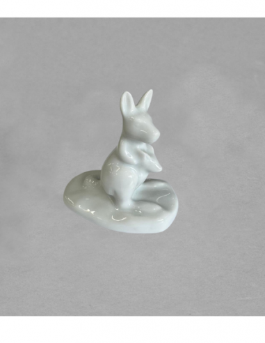 Figurine kangourou sur socle en porcelaine