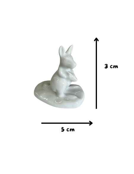 Figurine kangourou sur socle en porcelaine
